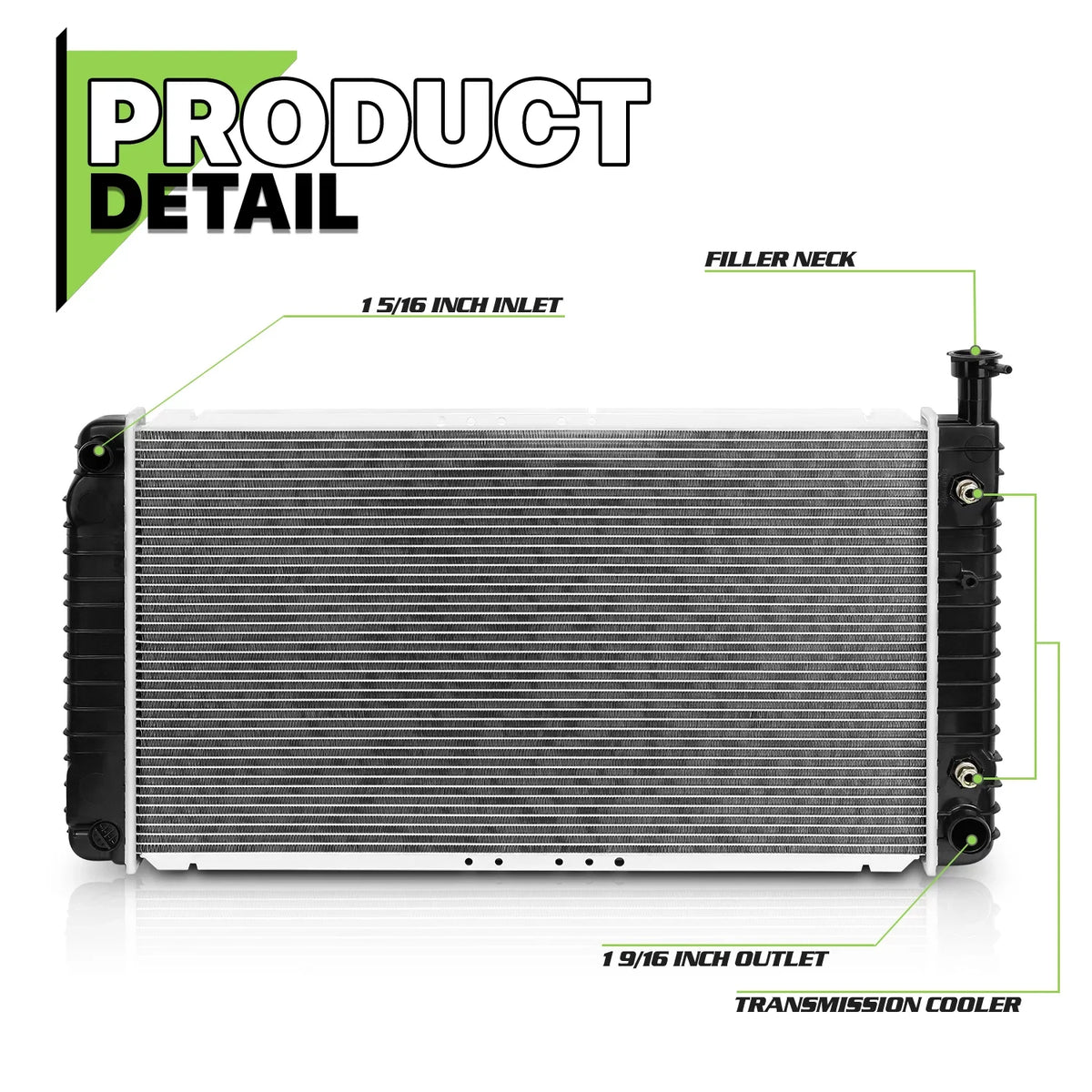 Magshion 1500/2500 Cargo Van (1997-1999),GMC 4.3L 5.0L AT Radiator (1996-2002) 5.7L OE for Savana 2044 Chevrolet Replacement Aluminum