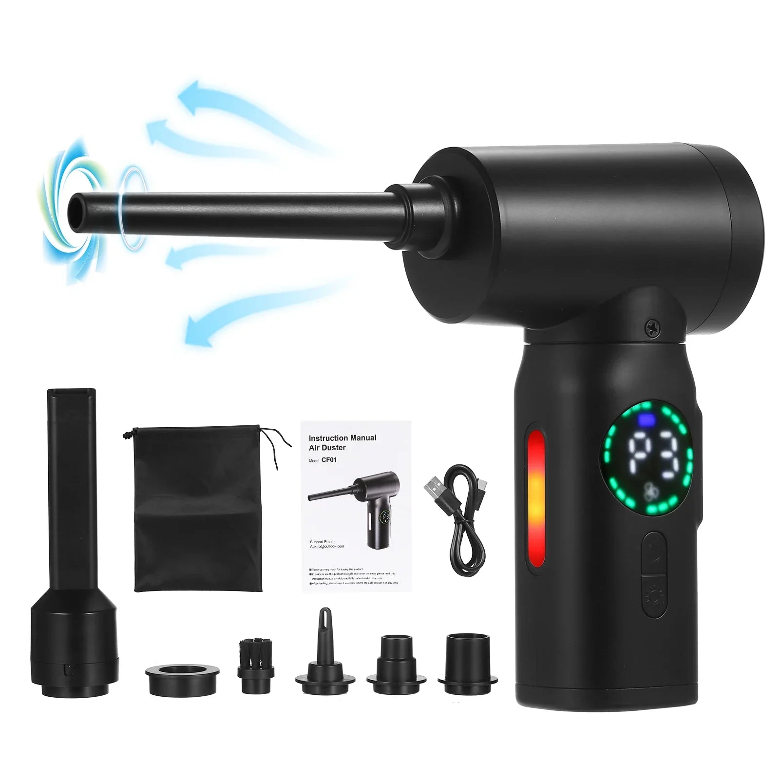 and Motor Dust 100W Cleaner Cars, Efficient Compressed - Brush Air Blower Duster More for Electric Computers, Pinnaco