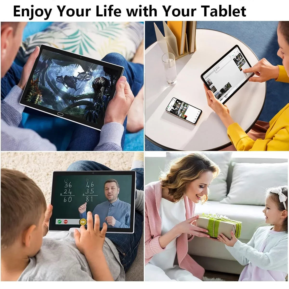 Keyboard,4GB with 2 Tablet, 1 inch Tablet Camera,Wi-Fi 4G Storage,Octa-Core Tablet Android 11 Day Phone Tablet,Tablet Tablet, Gift Android 13MP Tablet, Processor,Dual Tablet,Mother's 10 in RAM+64GB