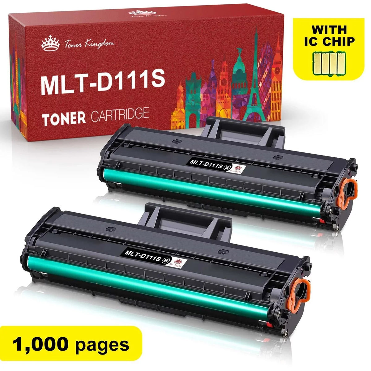 111L for D111S M2070FW Cartridge MLT-D111S Toner M2022W Compatible MLT-D111S MLT111S (Black) 111S M2026W 111S SLM2020W Xpress Printer 2-Pack M2024 Samsung