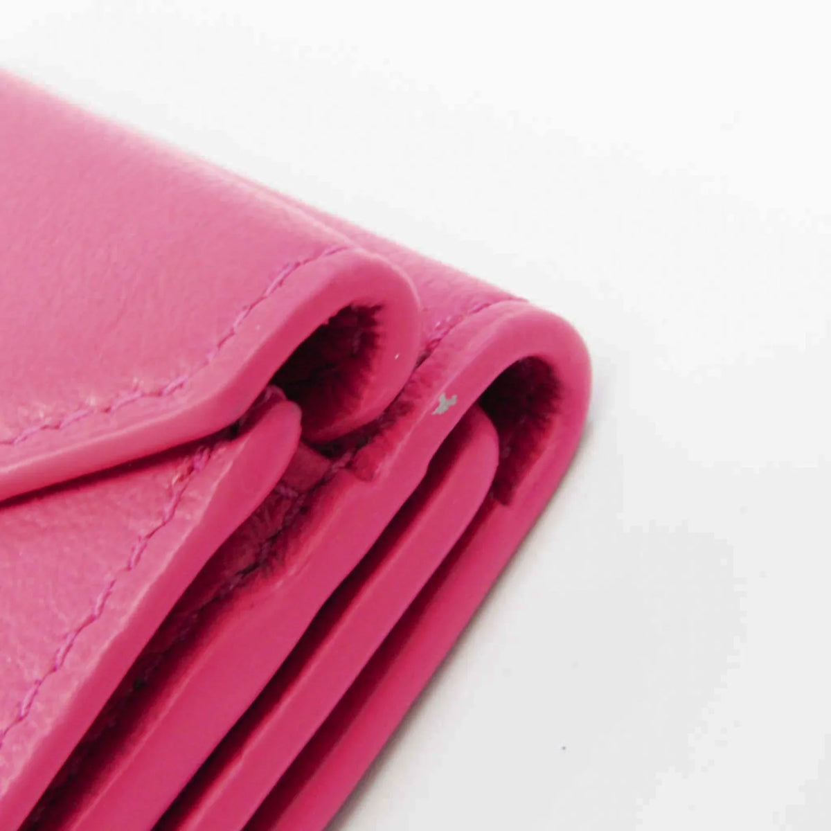 Pre-Owned Mini 391446 Paper Wallet Pink Women's (tri-fold) Balenciaga Wallet (Good) Leather