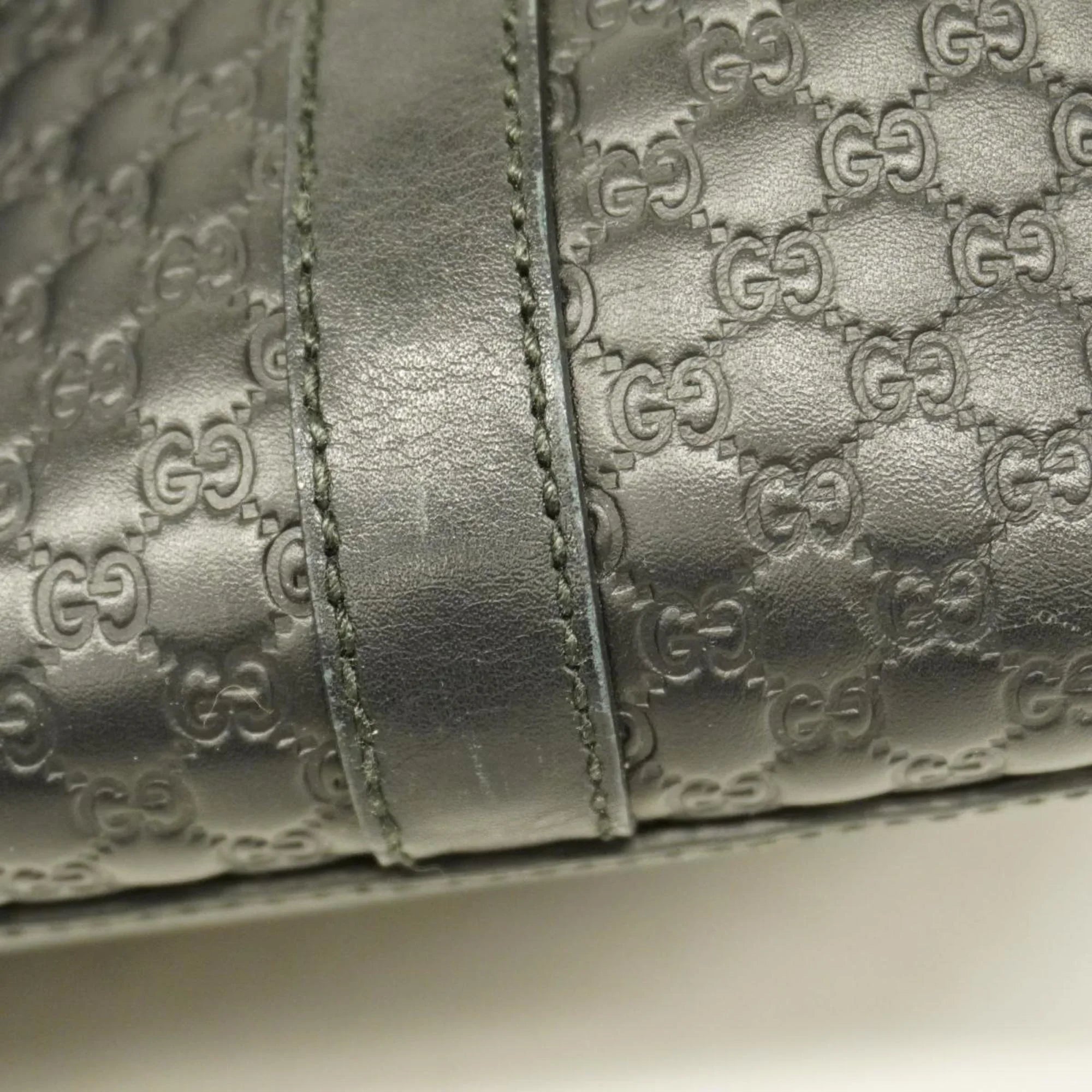 Gold Women's Gucci Black Pre-Owned Micro Hardware Leather Handbag Guccisima 449658 (Good)