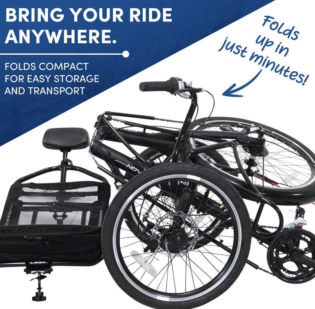 Nova Bike, Black Bicycles Unisex Recumbent 24-inch