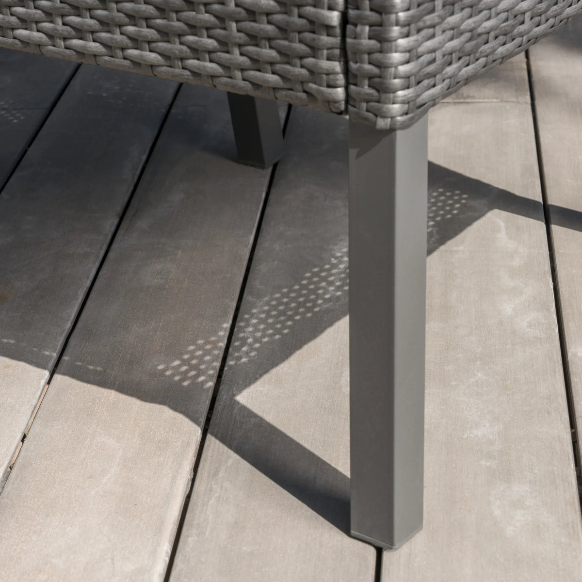 Piece with Set Cushions, Wicker Square Arcadia Dining Silver Grey, Outdoor 5