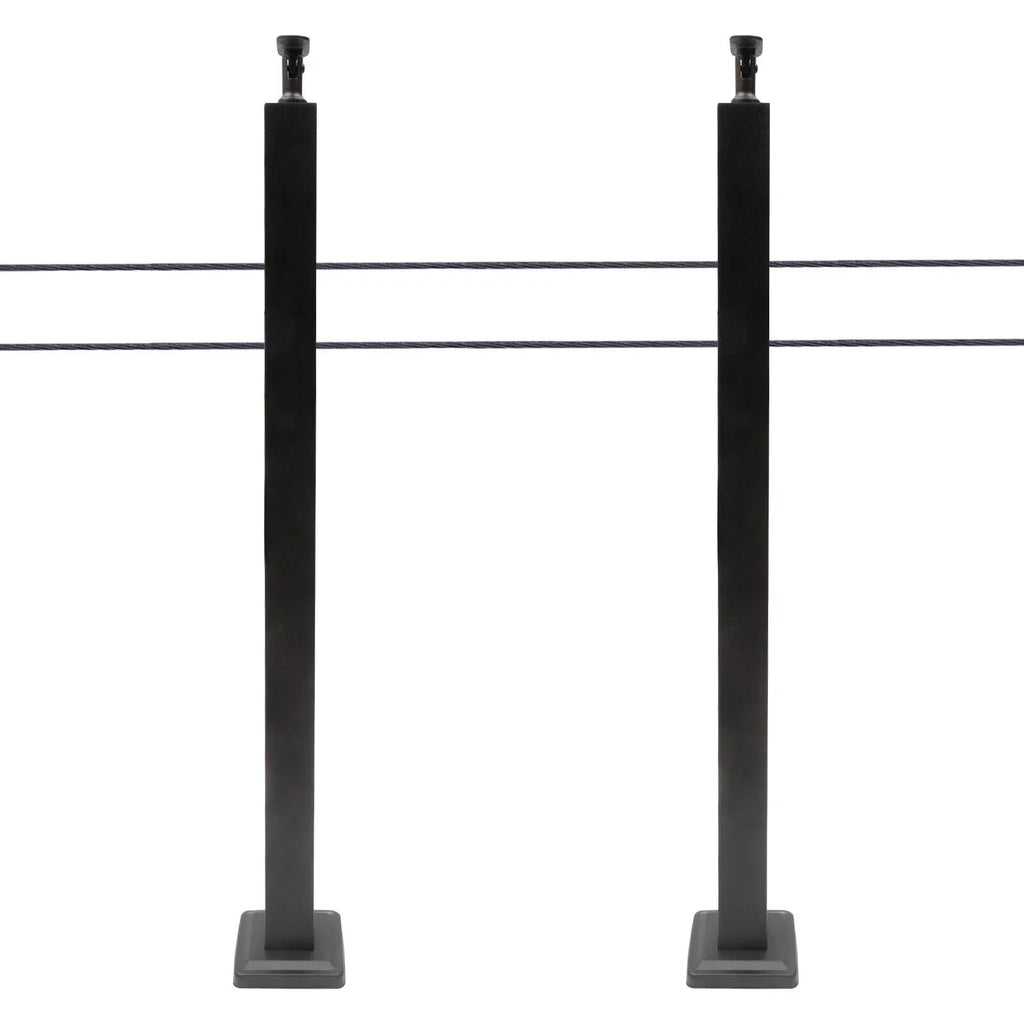 Deck Post Level Post Railing Stainless Steel Sides Level Railing Cable Fence Pre-Drilled Two Square Cable for Wood 36''x2''x2'' Concrete System