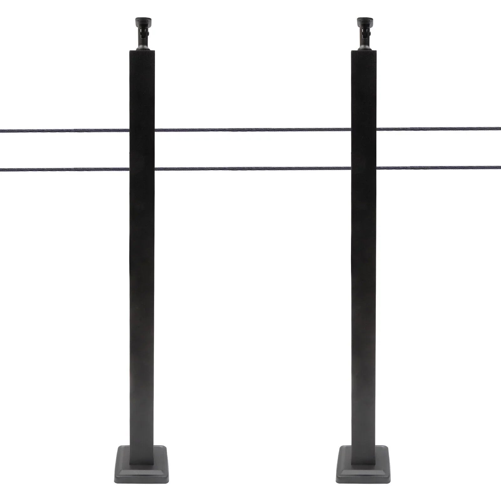Deck Post Level Post Railing Stainless Steel Sides Level Railing Cable Fence Pre-Drilled Two Square Cable for Wood 36''x2''x2'' Concrete System