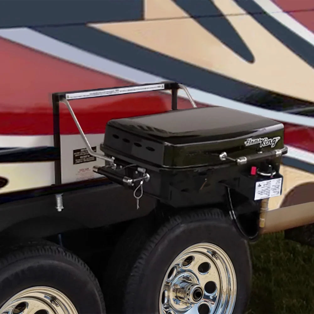 Flame YSNHT400 Mounted Motorhome System, Black, with Bracket Grill King RV/Trailer Gas Grill BBQ