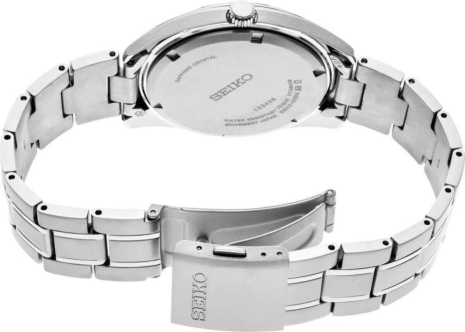 Seiko Blue Dial Men's Watch Titanium Grey Classic SUR373 Quartz