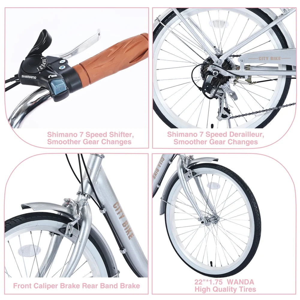Bike Shifter Yone 8+Years, Kids Aluminium Ages jx Bicycle for Inch Alloy je derailleur,Silver Frame,7-speed and Girls 22