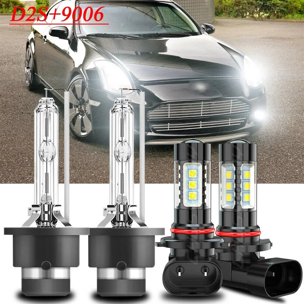 Acura TL Headlight 2006 2004 HID Light High/Low Bulbs +Fog 2005 For