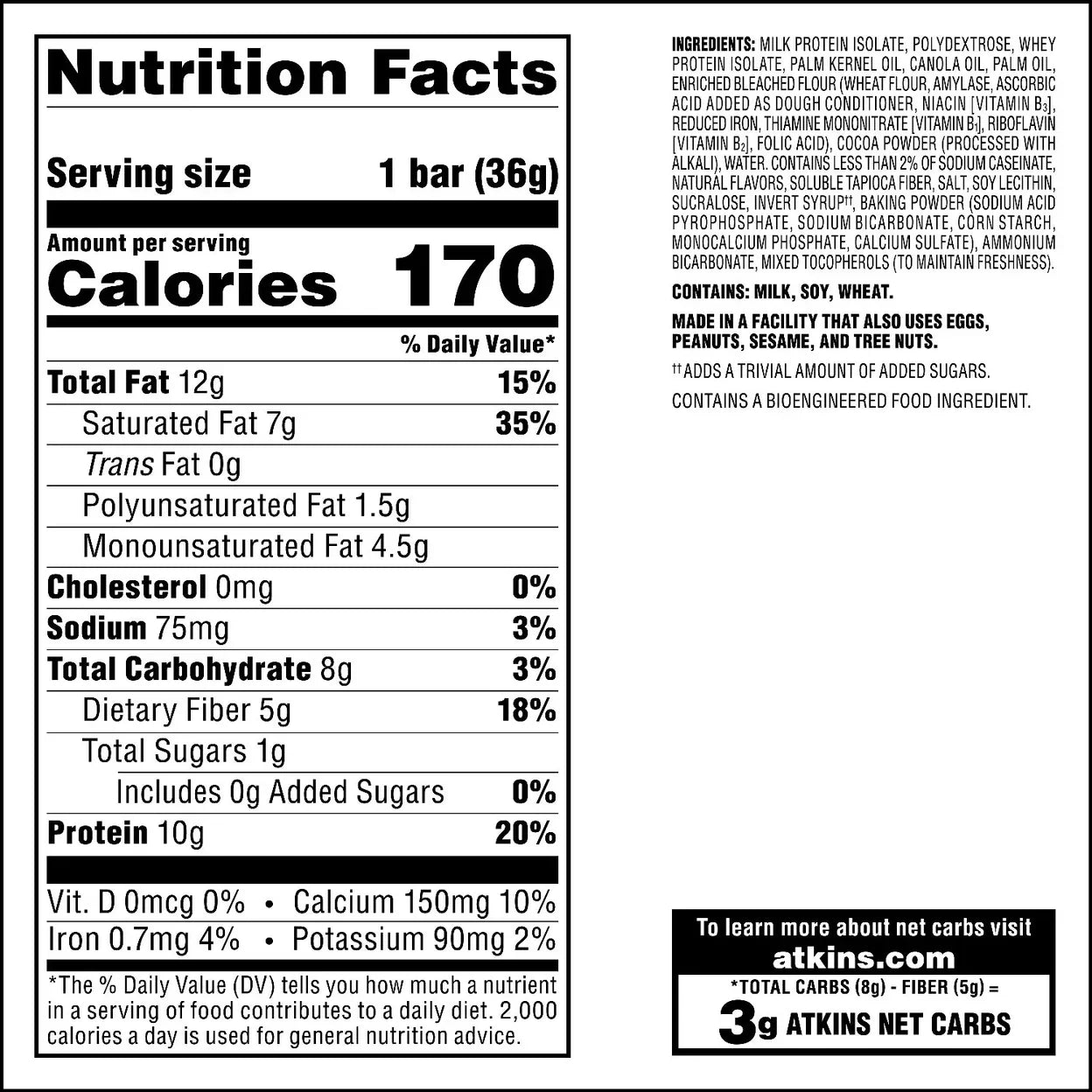 of Atkins Crisps Chocolate Wafer 1.27 18) Creme (Pack Ounce Protein