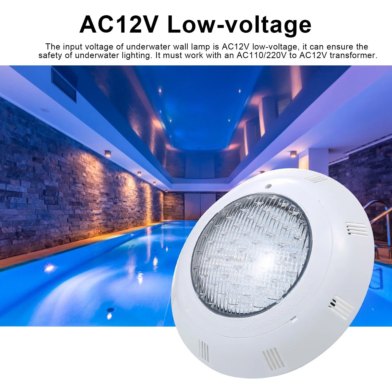 RGB LED Pool IP68 with Swimming Light Remote Waterproof AC12V Pool Changing Control Color 7 45W Underwater Lights Lamp
