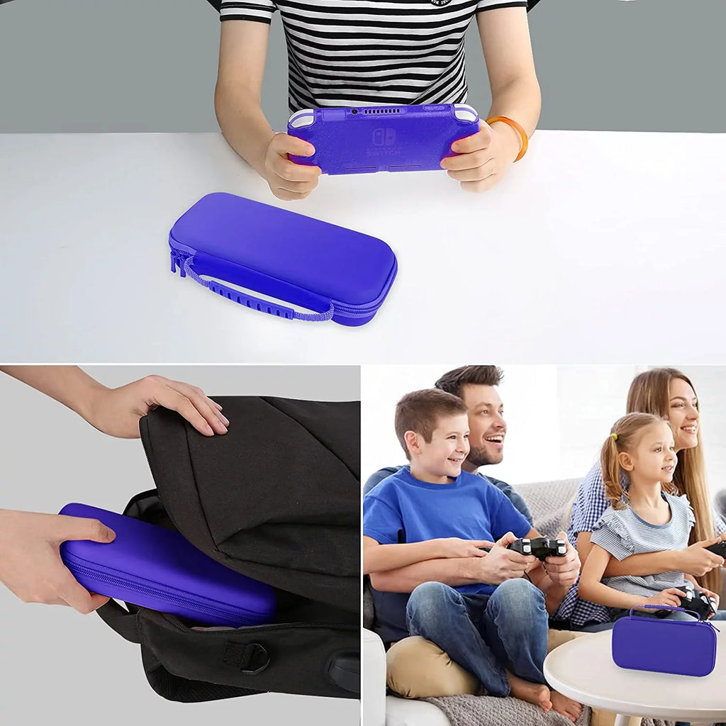 Protective Switch Accessories,Switch Case and Case Lite,Protective Hard HEYSTOP Switch Thumb Travel Lite Portable and Lite Cap,Blue Glitter for with TPU Console Nintendo Case Carry Case Nintendo for