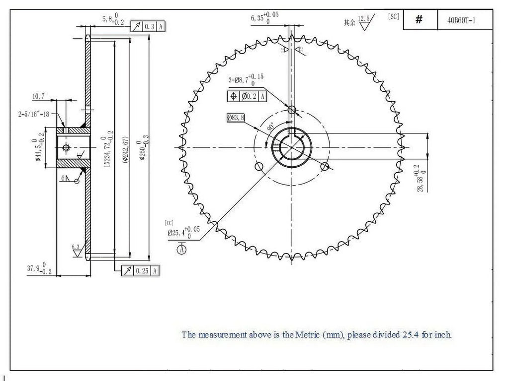 Axle 40 for 1" Bore Kart Teeth 40B60T Live 60 Roller Sprocket Go 41 420 Chain