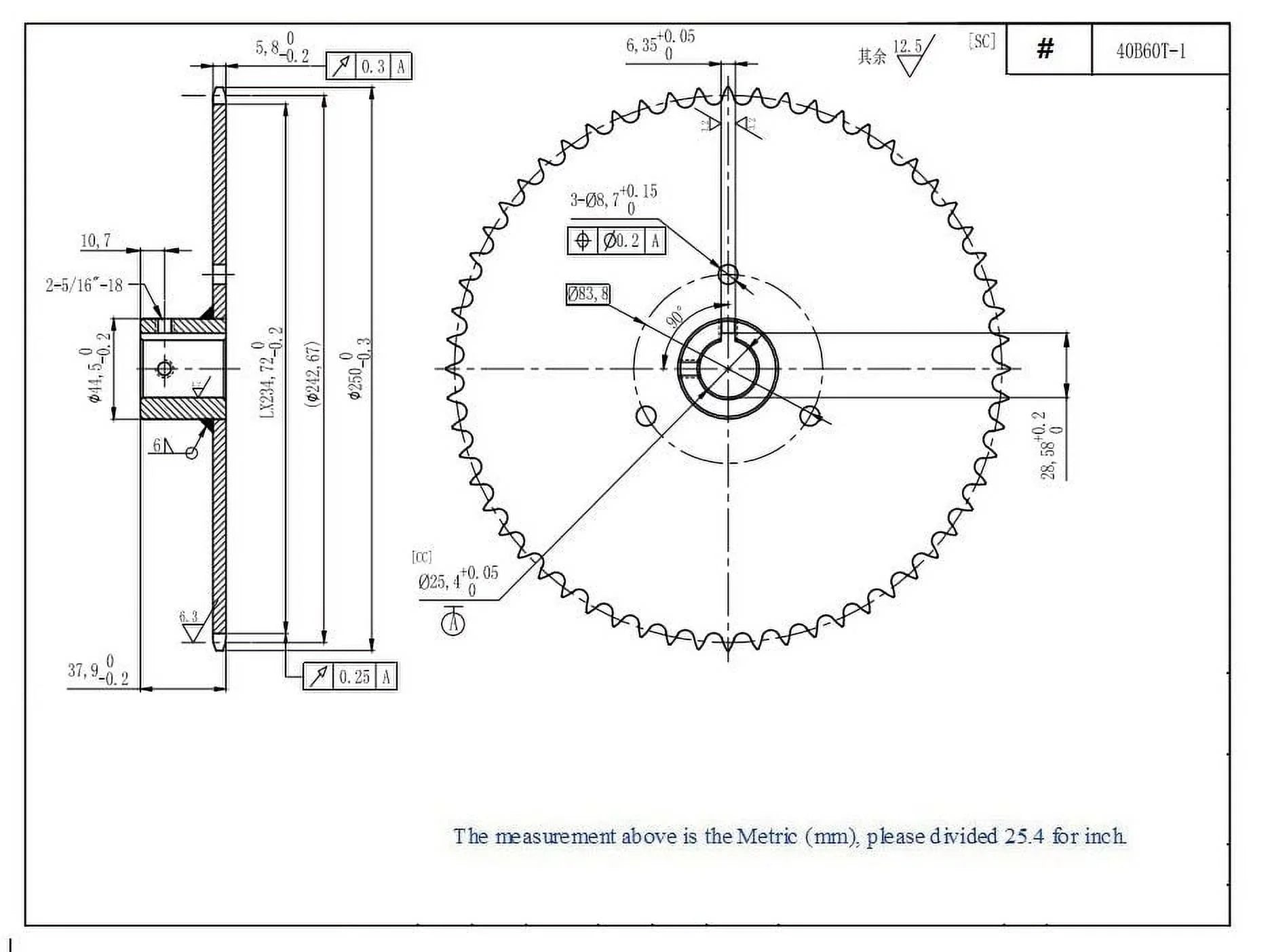 Axle 40 for 1" Bore Kart Teeth 40B60T Live 60 Roller Sprocket Go 41 420 Chain