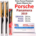 Turismo 2019 Sport Beam w/Rear Porsche Wipers 3) Panamera Turbo (Set of Wiper Performance