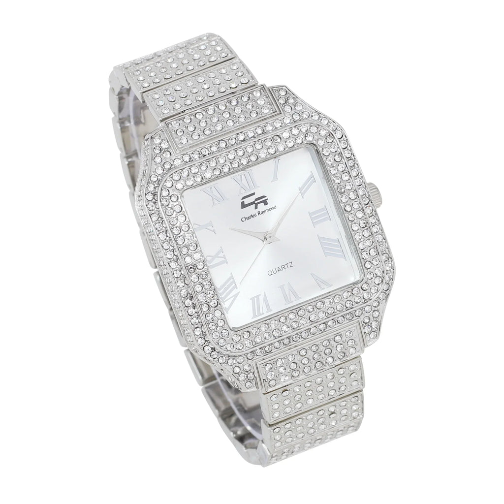 Testament to Iced and Diamonds (L0513LA Beauty True a Timeless Women's blinged-Out Out Classic-SLV) Luxury Watch, Glamour Crystal