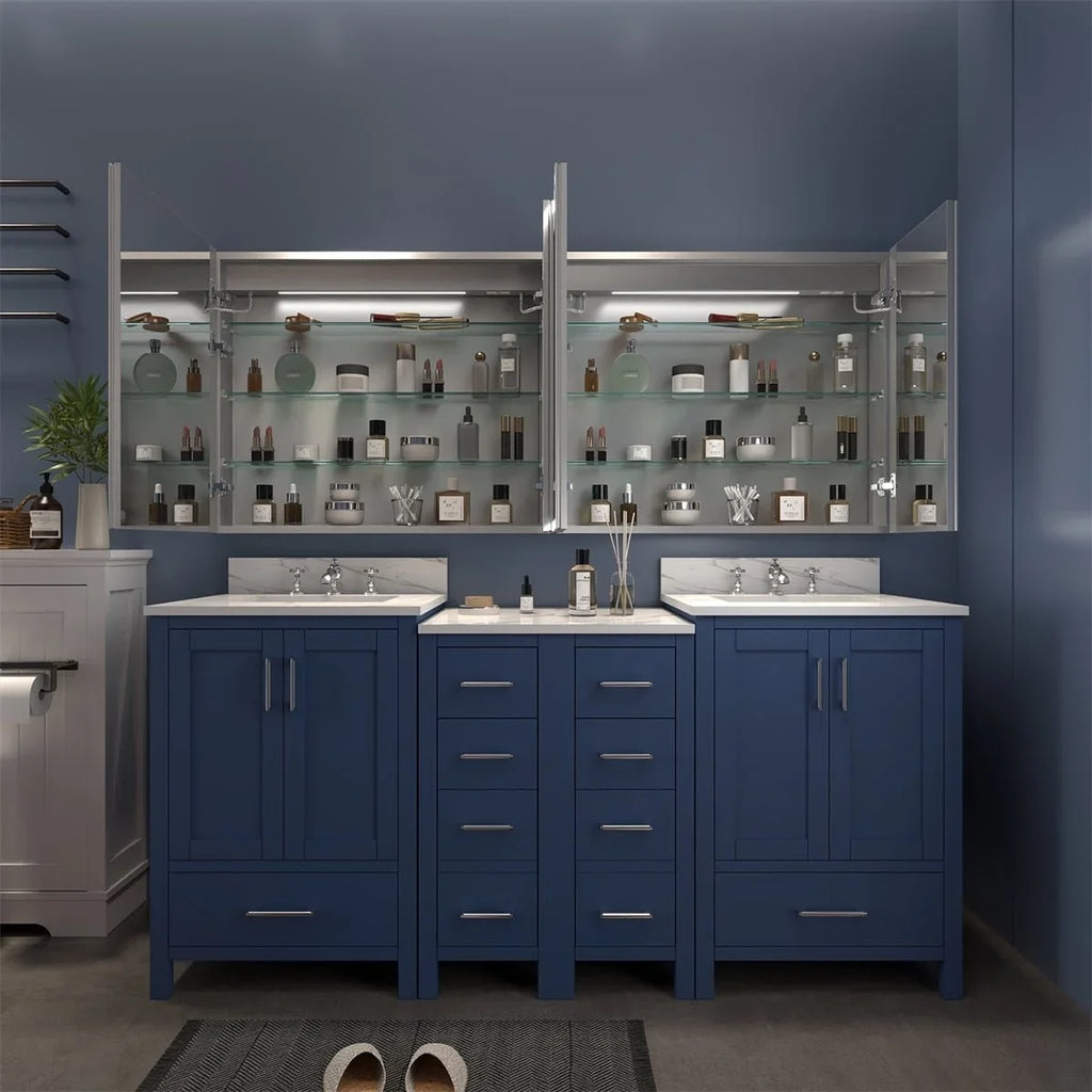 with Medicine Outlets Cabinet Cabinet Surface W 72" Recessed x led Medicine Rim 32" USBs or H Lighted and