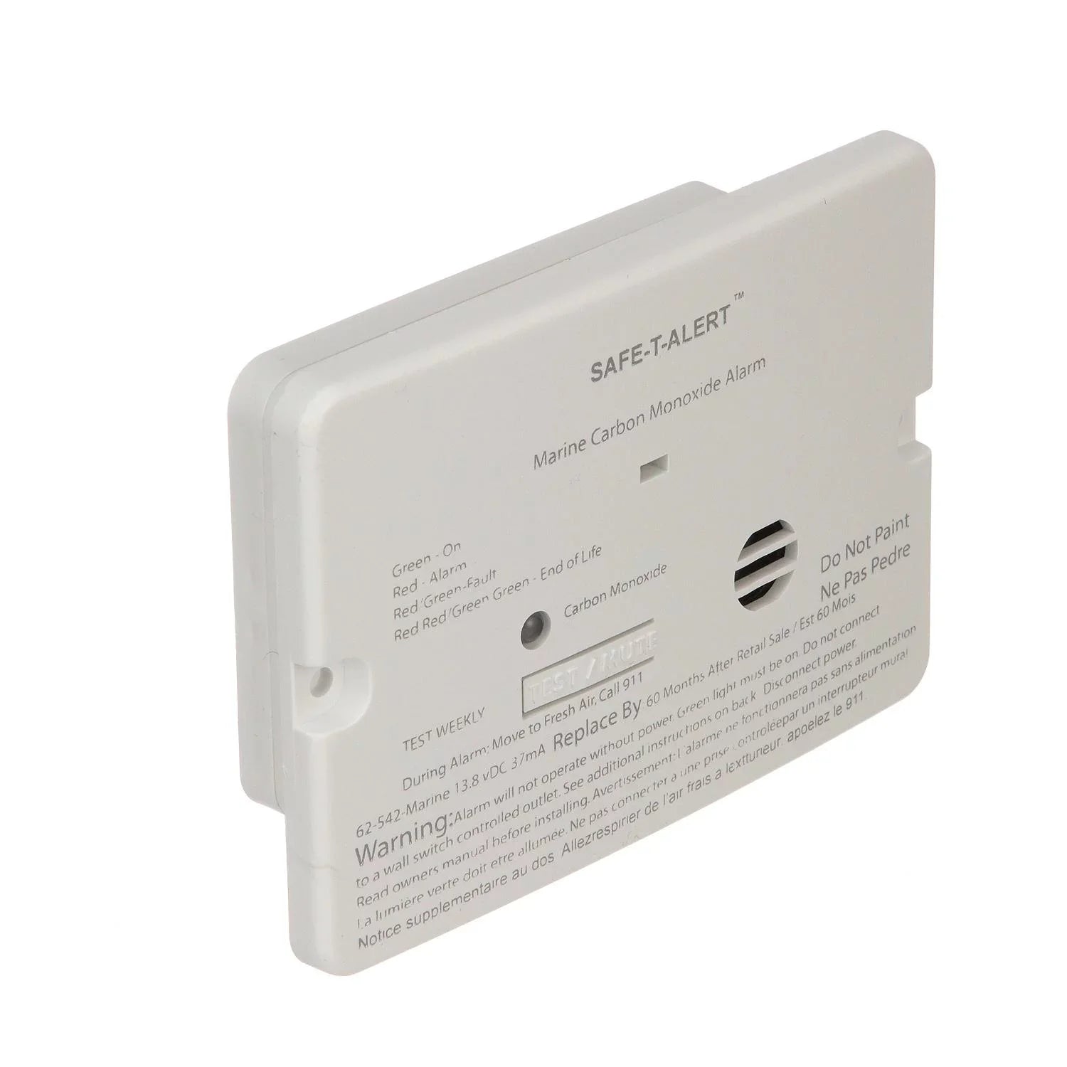 Series 62 White 46361 Seachoice Flush Carbon Detector Monoxide Mount