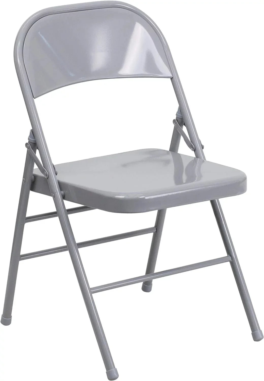 Double Folding Metal Gray Braced Triple Chair HERCULES Series Hinged &