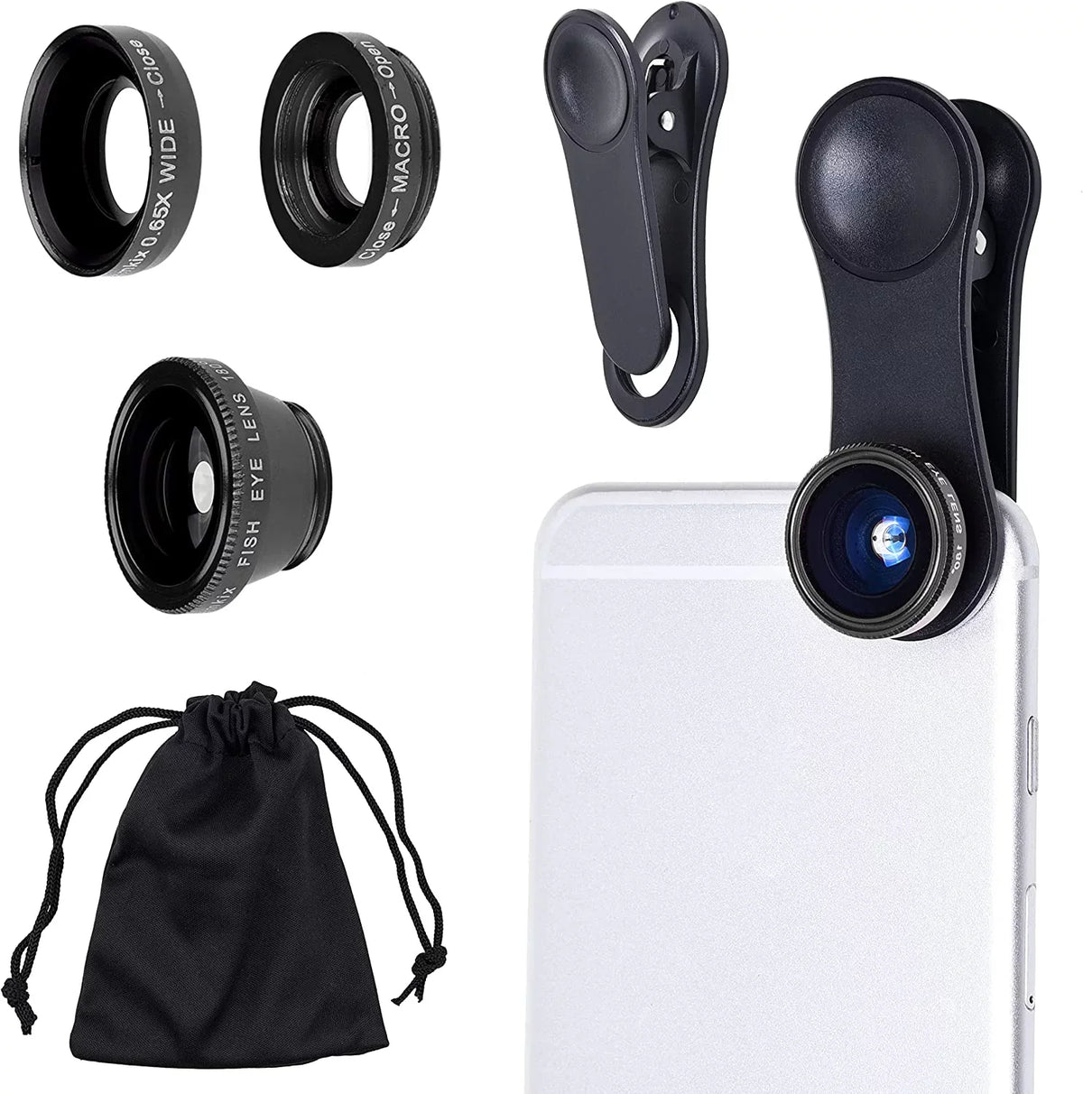 Lens - Kit Universal Cell Phone & / Macro in Angle Fish Camera Smartphones Lens in 3 for 1 1 Lens 2 Wide Eye Including