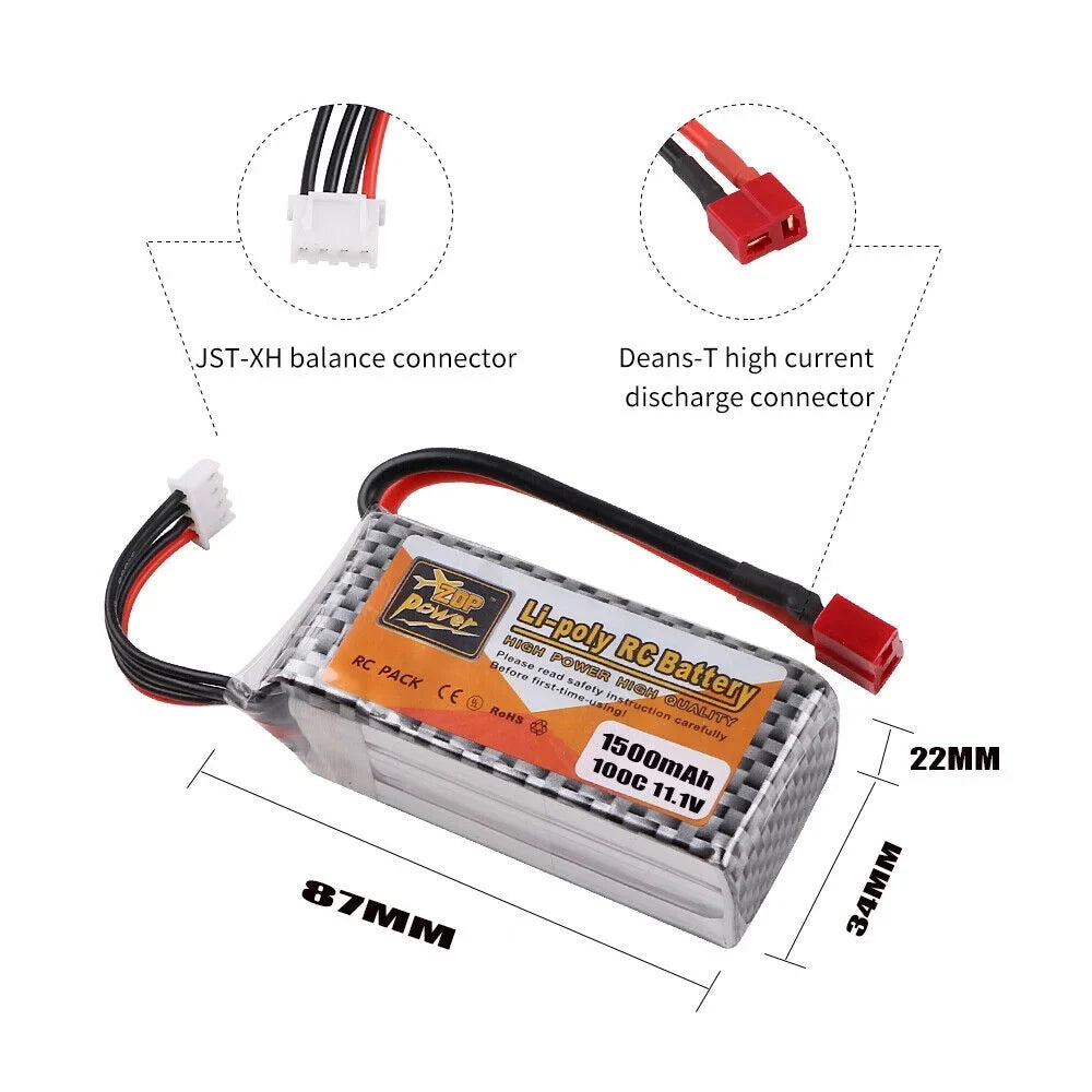 for 1500mAh RC Airplane Plug 3S FancyWhoop Car Flight 100C 11.1V DIY Battery Lipo Drone T