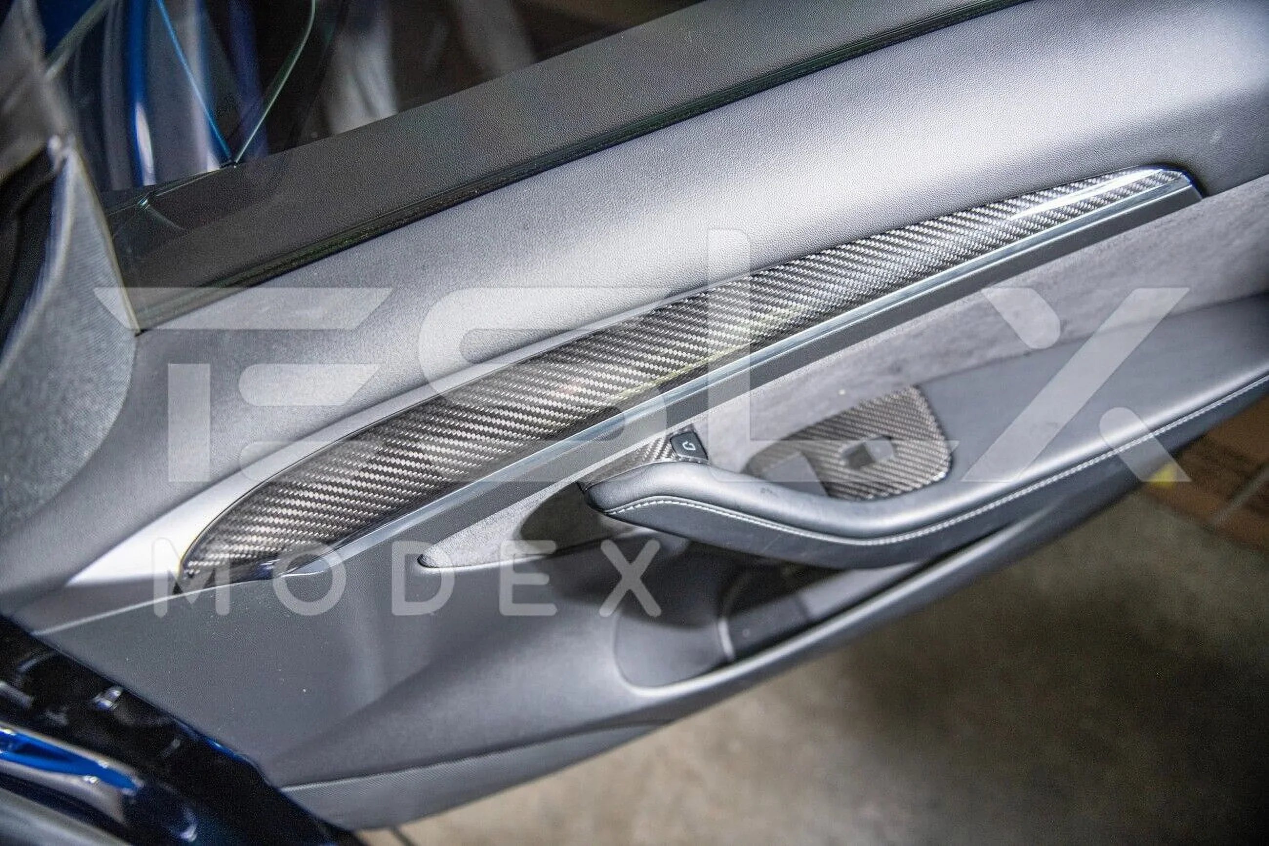 Model 2020-2023 Cover Interior Pair Y CARBON Style Replacement Front Model 3 Trim Factory Panel FIBER & 2020-Up Door For TESLA