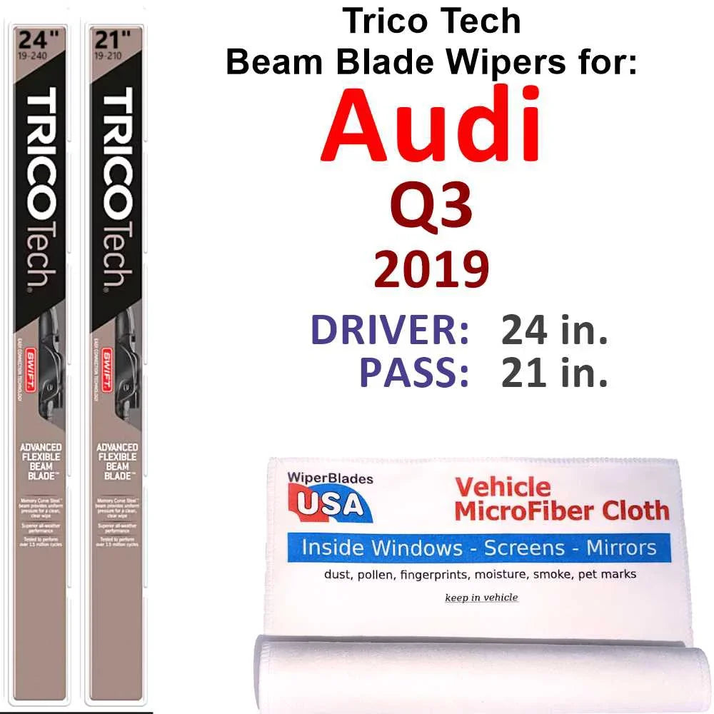 of Q3 Beam 2) Wipers 2019 Blade Audi (Set