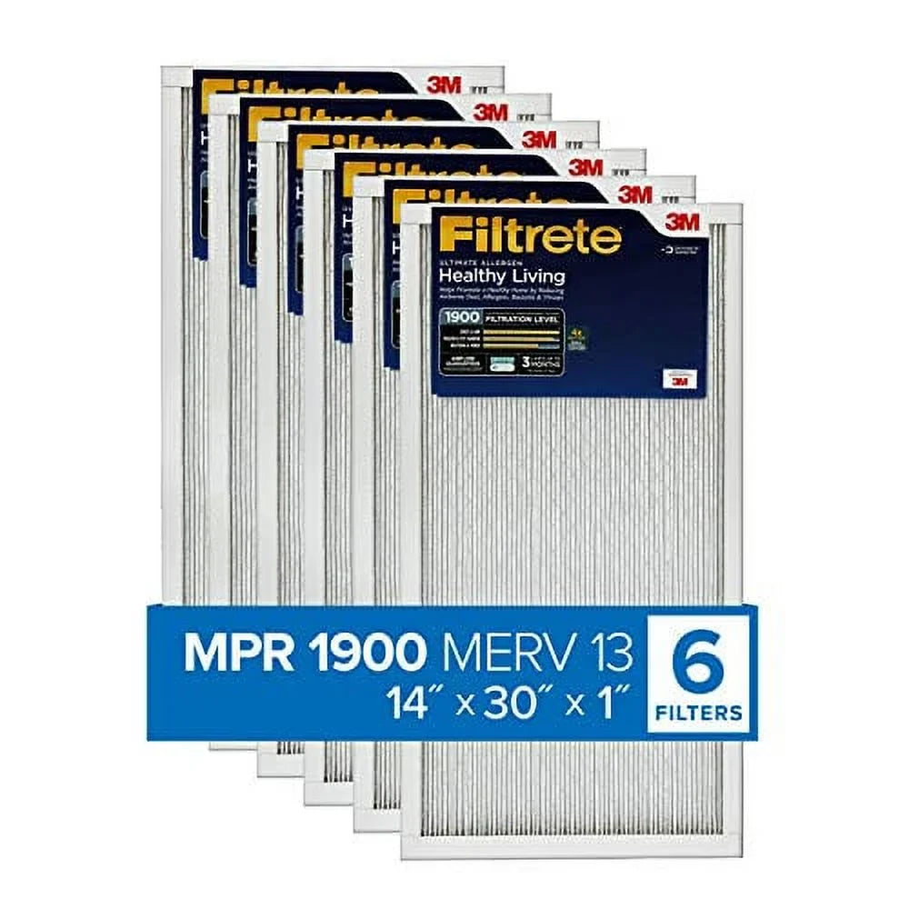 Healthy Furnace Allergen, (exact dimensions MPR x 1900, Filter, 29.81 Living x 13.81 14x30x1, AC 0.78) Ultimate Air 6-Pack Filtrete