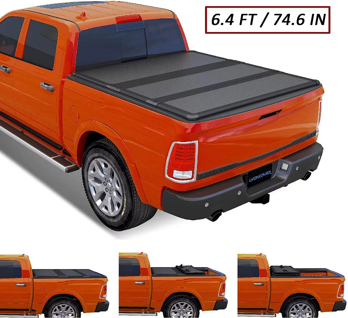 Deckrail 2003-2024 Without Bed Ram 3500 Hard & | Truck 6.4ft Tonneau Bed Rambox for Professional | FRP (74.6in) Kikito 2500 Tri-Fold System 1500 Cover