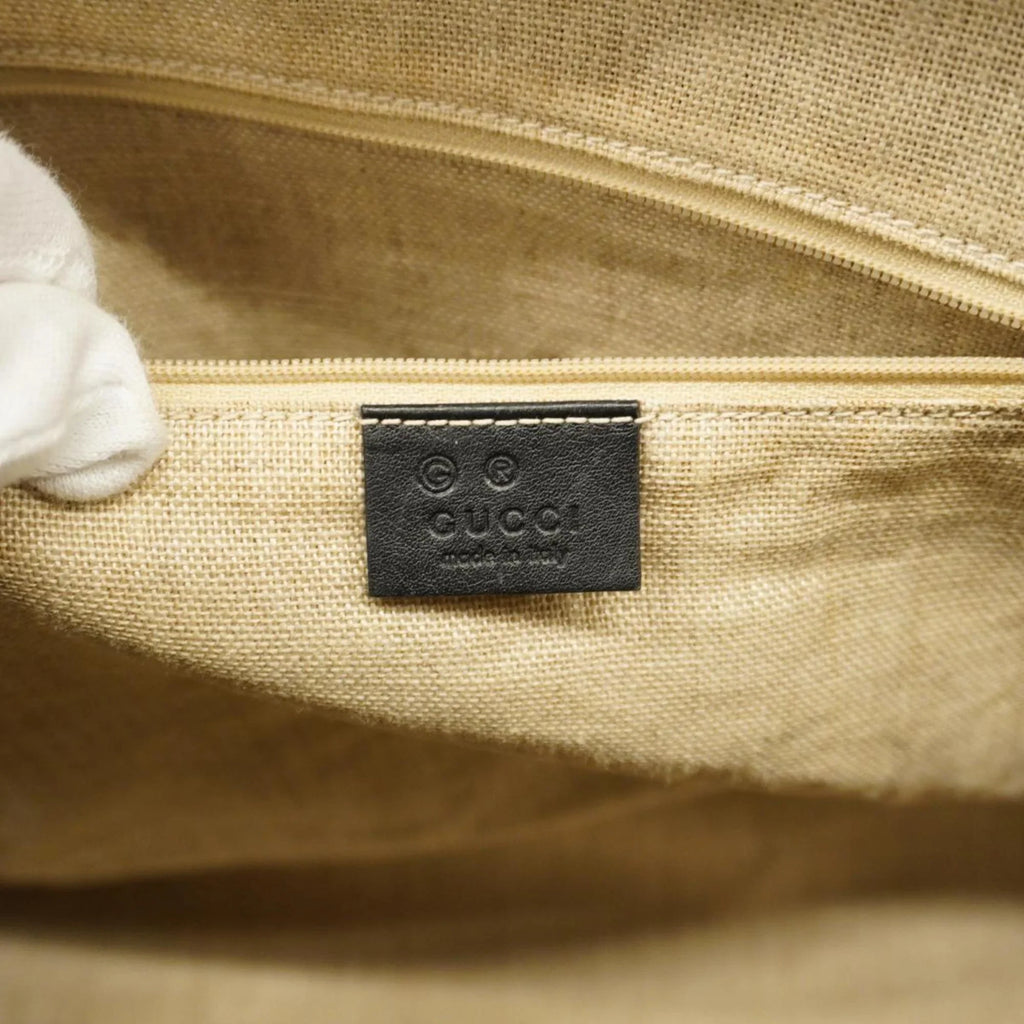 Gold Women's Gucci Black Pre-Owned Micro Hardware Leather Handbag Guccisima 449658 (Good)