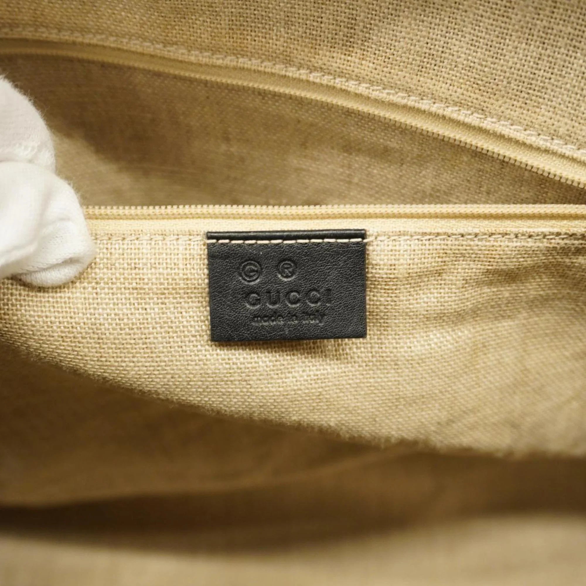 Gold Women's Gucci Black Pre-Owned Micro Hardware Leather Handbag Guccisima 449658 (Good)