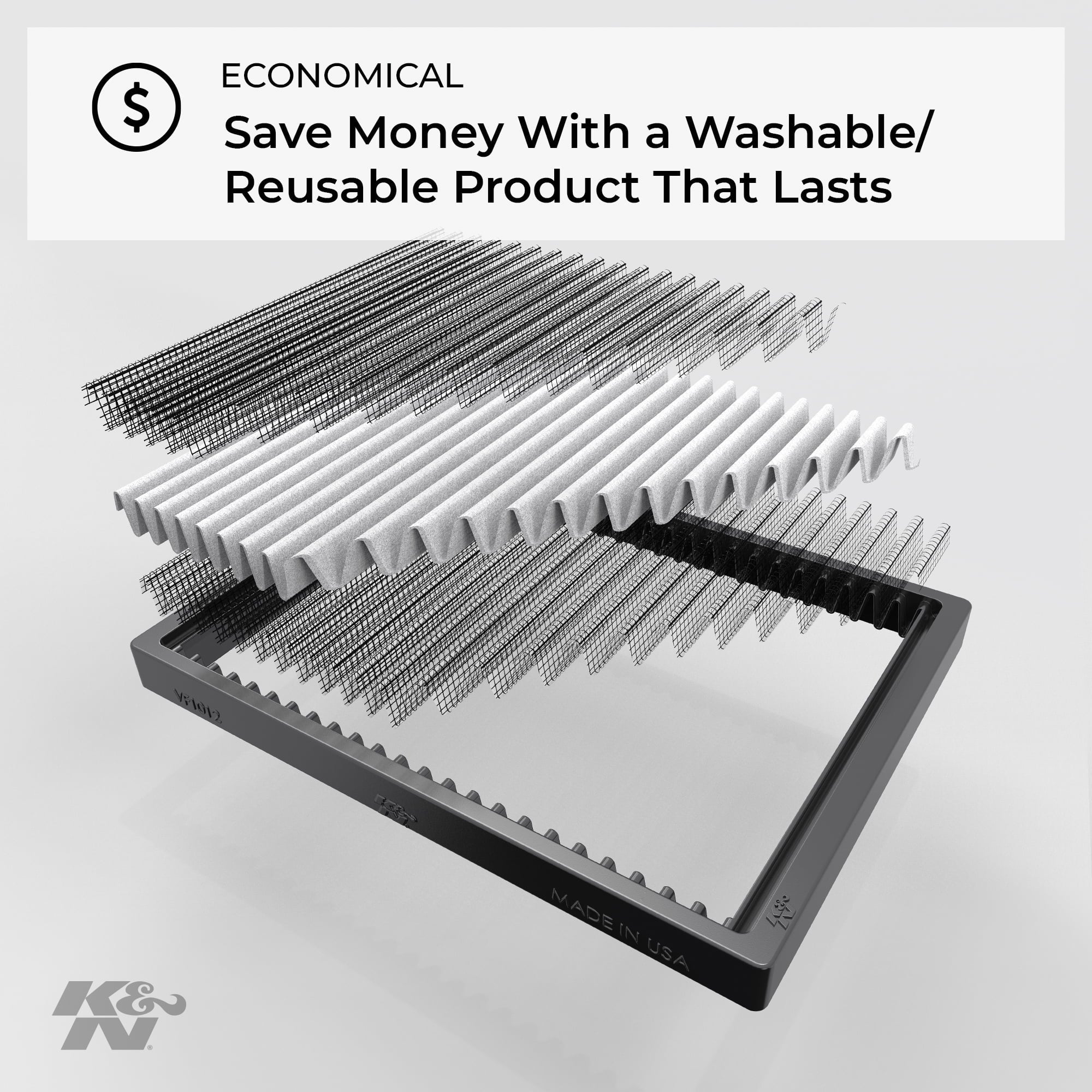 Reusable: Filter: Select Washable Designed Models, K&N Cabin Air VF2047 and Vehicle 2012-2018 For Volkswagen/Audi/Seat