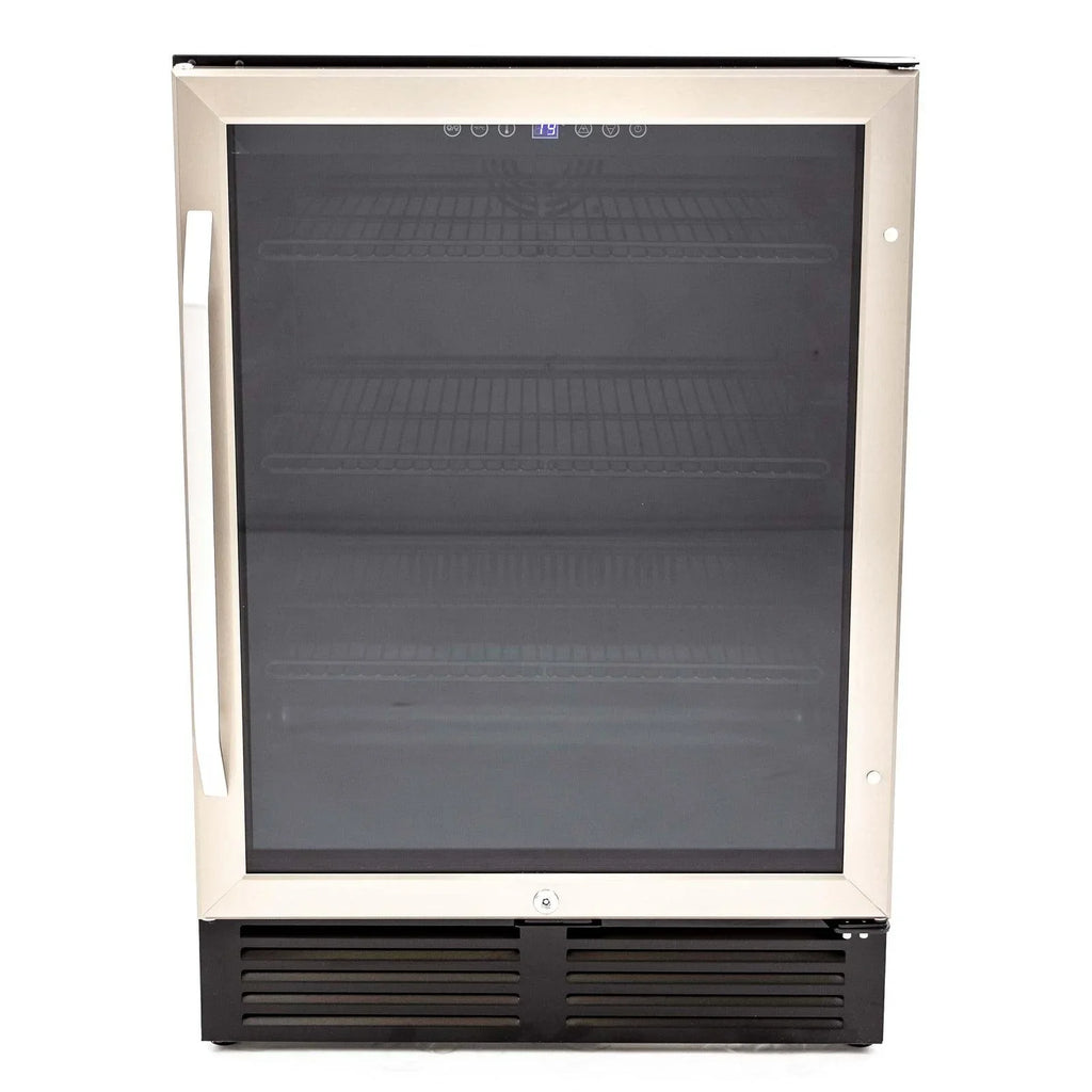 Stainless 130 Can Center, Beverage (BCA516SS) in with Black Cabinet Steel Avanti Capacity,