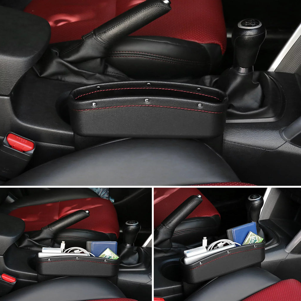 Seat Black Driver Red Side Storage Crevice Gap Car Box 4pcs Passenger
