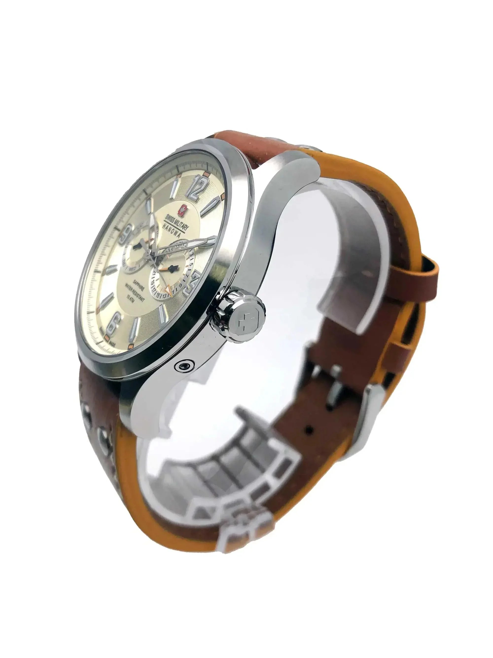 Watch Beige 06-4307.04.002 StainlessSteel Military Mens Dial Quartz Hanowa Swiss