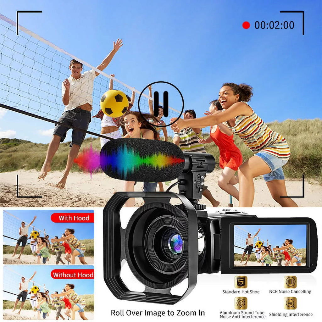 Camera Microphone Wifi 4K Video Digital Ultra 48MP Remote IPS Camera 3.0" with Control Camera Touch Youtube Vlogging Screen for Camcorder HD &