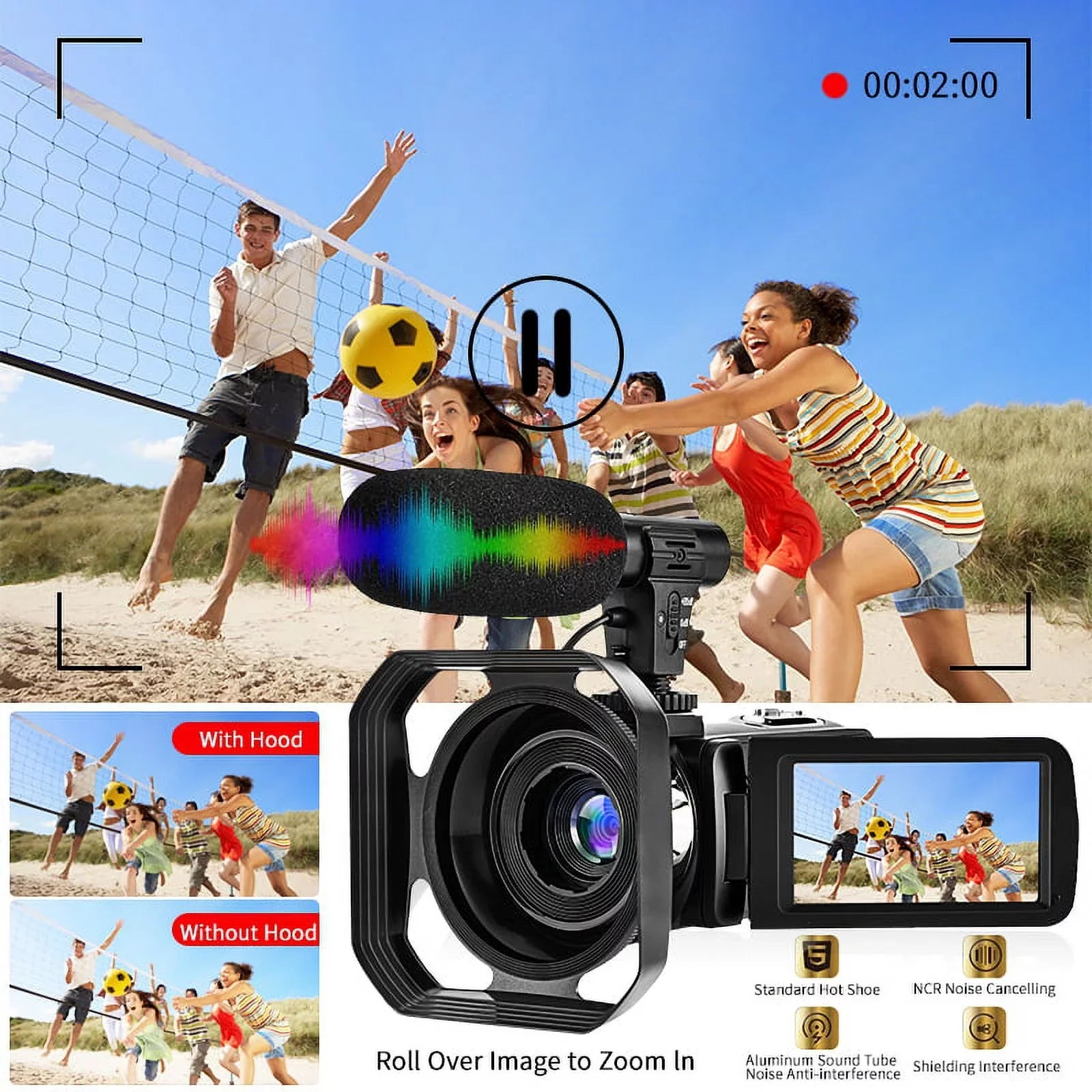 Camera Microphone Wifi 4K Video Digital Ultra 48MP Remote IPS Camera 3.0" with Control Camera Touch Youtube Vlogging Screen for Camcorder HD &