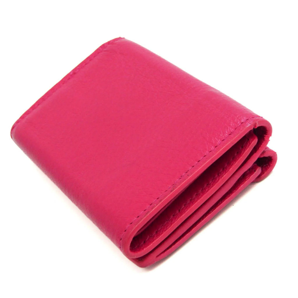 Pre-Owned (Good) 391446 Balenciaga Mini Pink Wallet Women's Papier Leather (tri-fold)