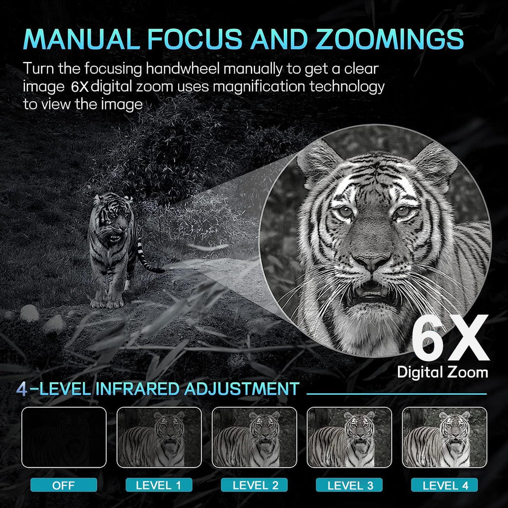 Zoom 6x 32GB SuntekCam Night NVI-800 Hunting Taking SD Videos Vision Card Suitable at and Pictures Night 24MP/1080P for Vision and Goggles Binoculars with Night