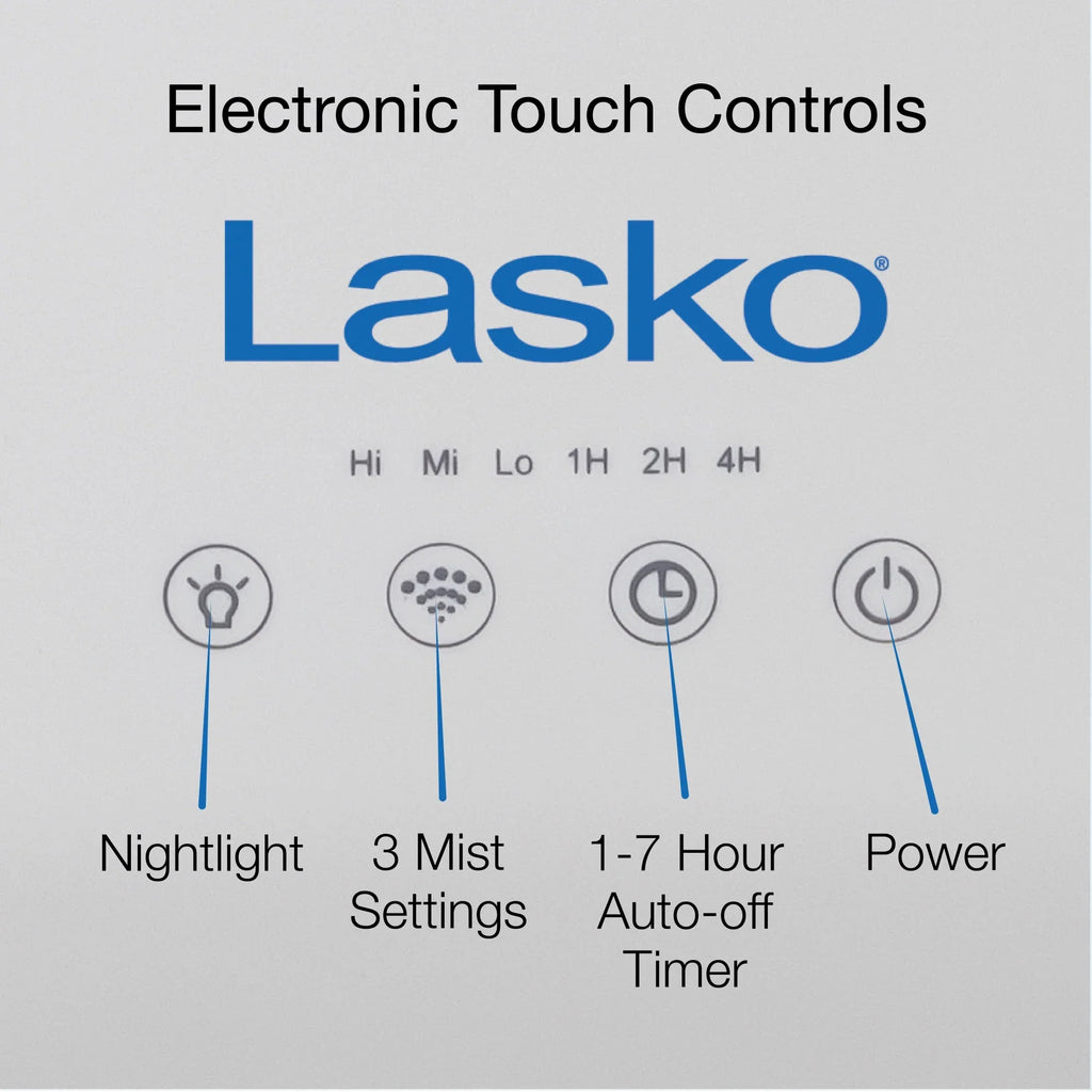 Humidifier Mist Cool with 0.92 Timer, Ultrasonic Lasko Sq. 18-Hour ft., UH250 Gallon, 370