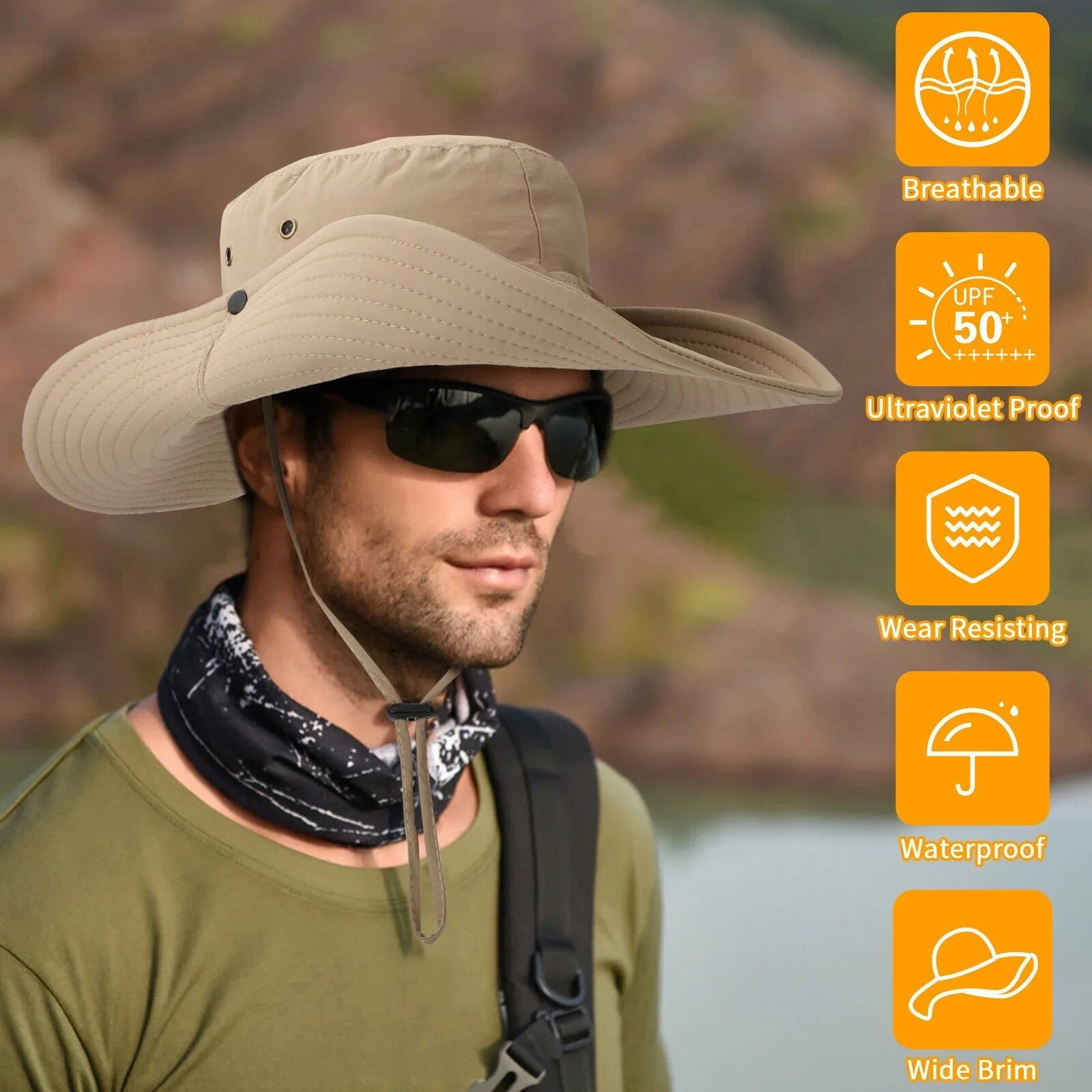 Hat Sun Bucket Brim Women UV for Cap Garden Fishing Protection Men Hiking Wide