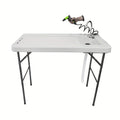 Multifunctional Table Table,Outdoor Portable Folding Camping Gun Cleaning Picnic Faucet Picnic with & for Fish Fish Spray Table Garden,White Kitchen