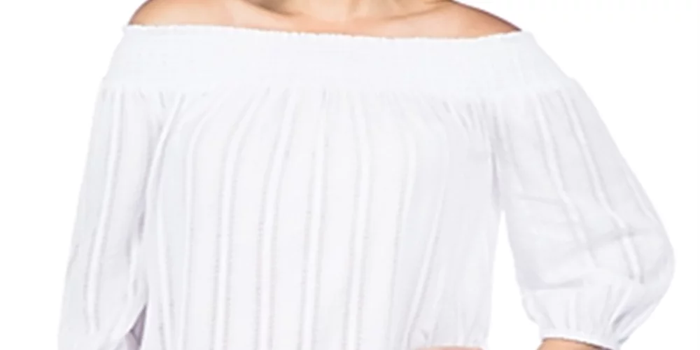 Women's up Plus Tunic Size Swim Lauren Smocked 1X Ralph White Cover