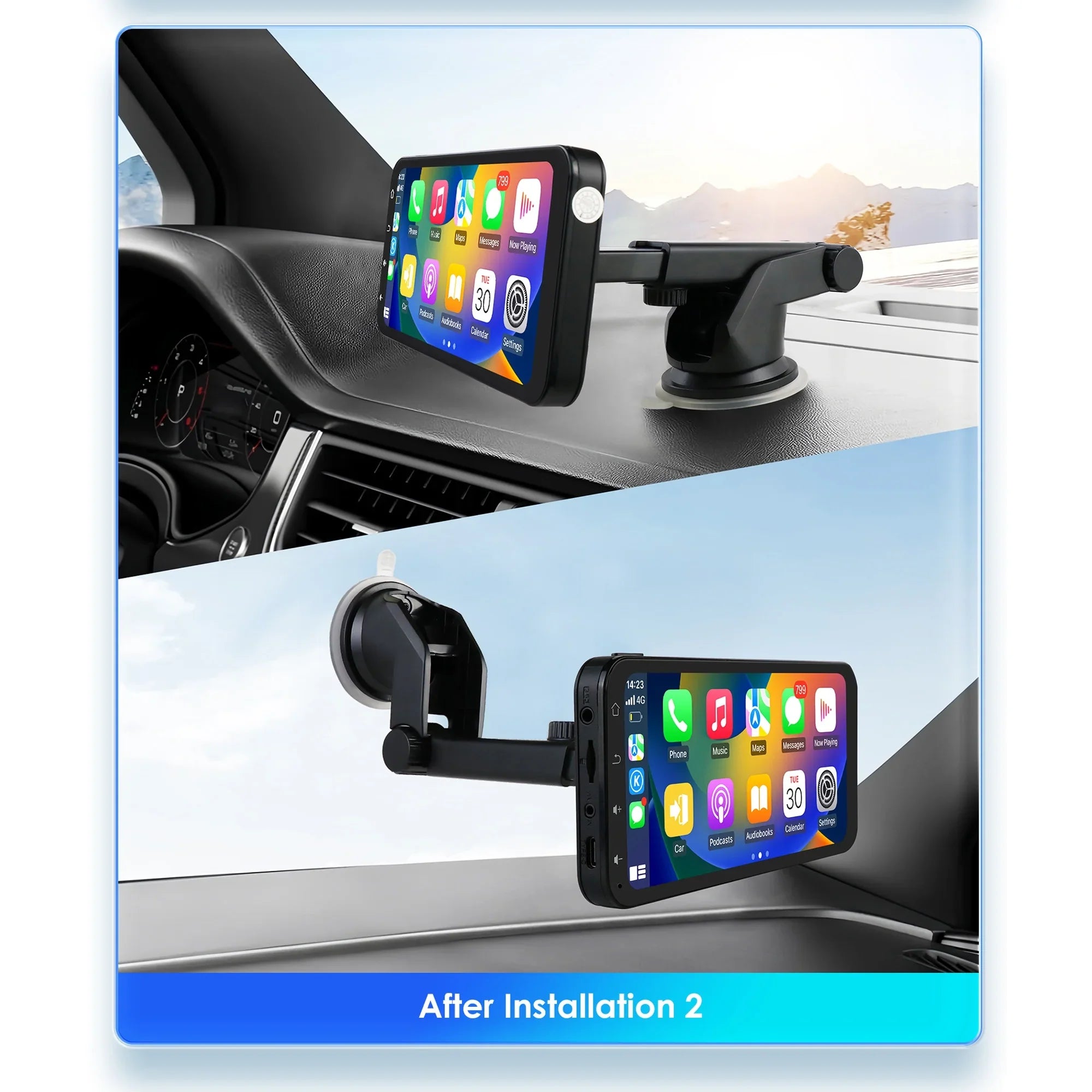 Android With Apple Auto Ossuret Adjustable GPS Camera Receiver Wireless Audio 360° Support Backup Touchscreen Carplay Bluetooth Car Stereo Navigation 6.25" Radio
