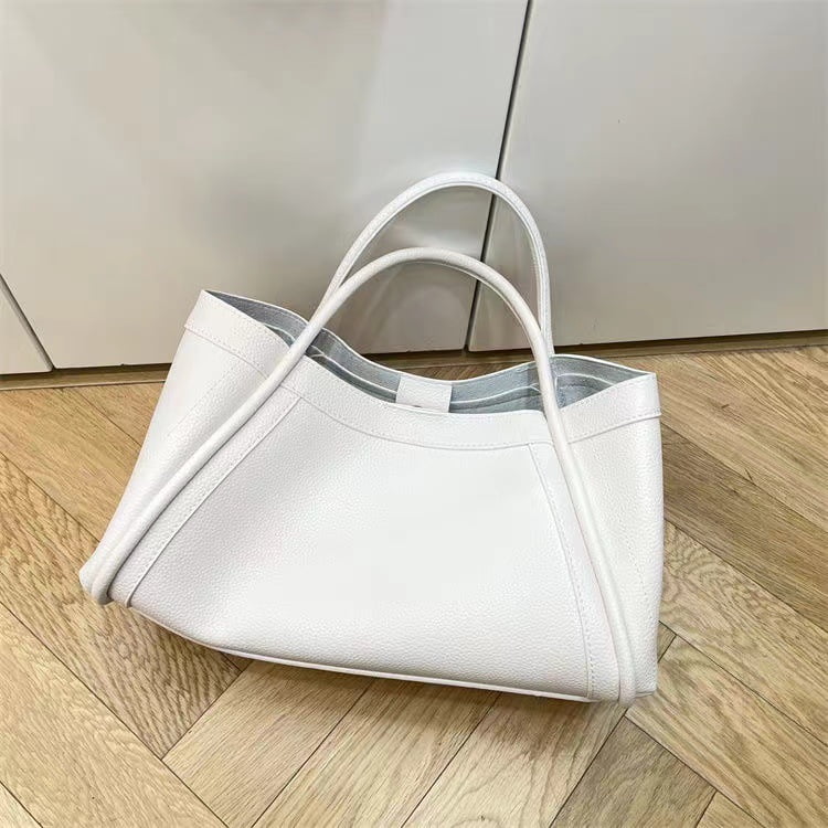 Bags,Genuine Large Tote Bag Vegan Tote Capacity Leather Work Women,Slouchy Shoulder Namzi Bag（White） Oversized Leather for