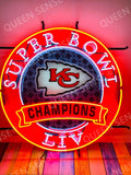 HD Light Neon Printing Queen Citys Neon Sign Liv Champions 24"x24" Artwork Team Sense Kansas For 124KCCSBCVVD Chiefs Sports Handmade Vivid
