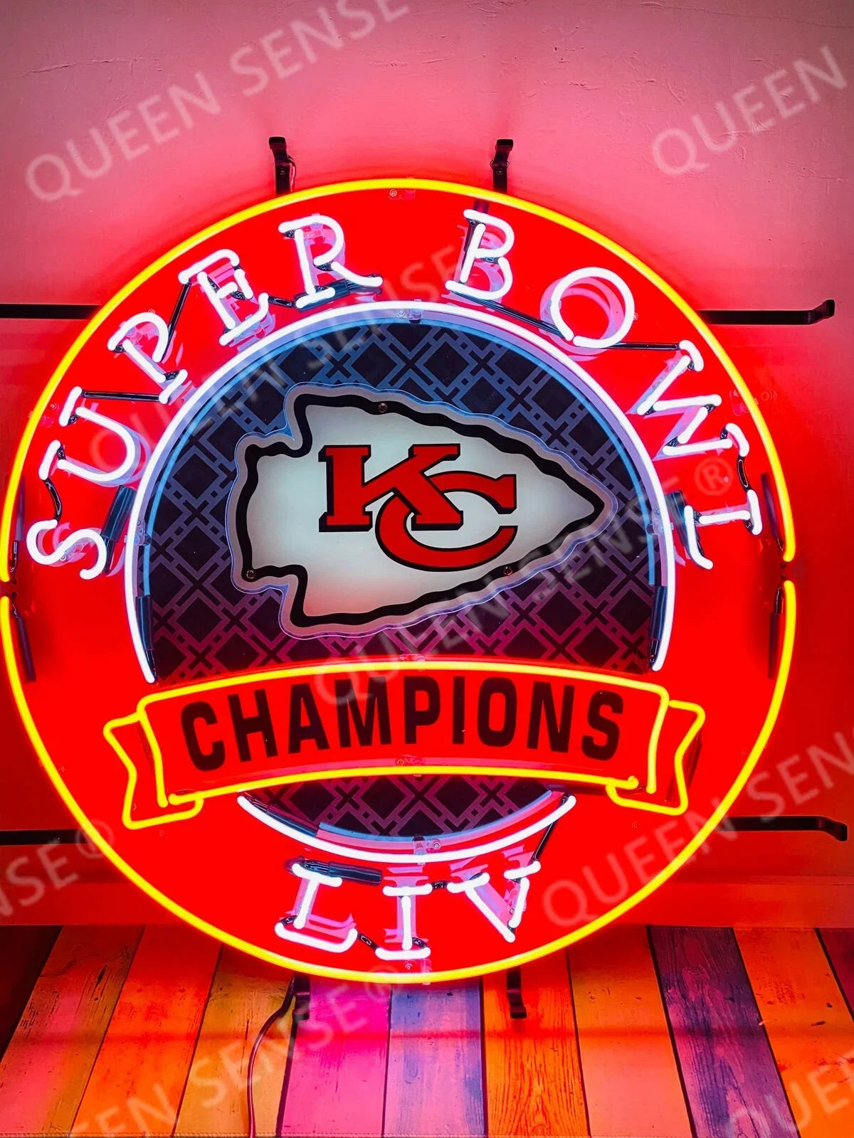 HD Light Neon Printing Queen Citys Neon Sign Liv Champions 24"x24" Artwork Team Sense Kansas For 124KCCSBCVVD Chiefs Sports Handmade Vivid