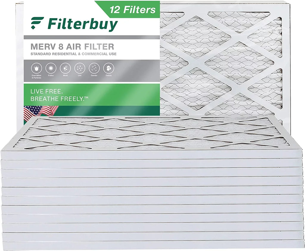 Air MERV Filterbuy Furnace Pleated Filters 8 (12-Pack) AC 14x30x1 HVAC