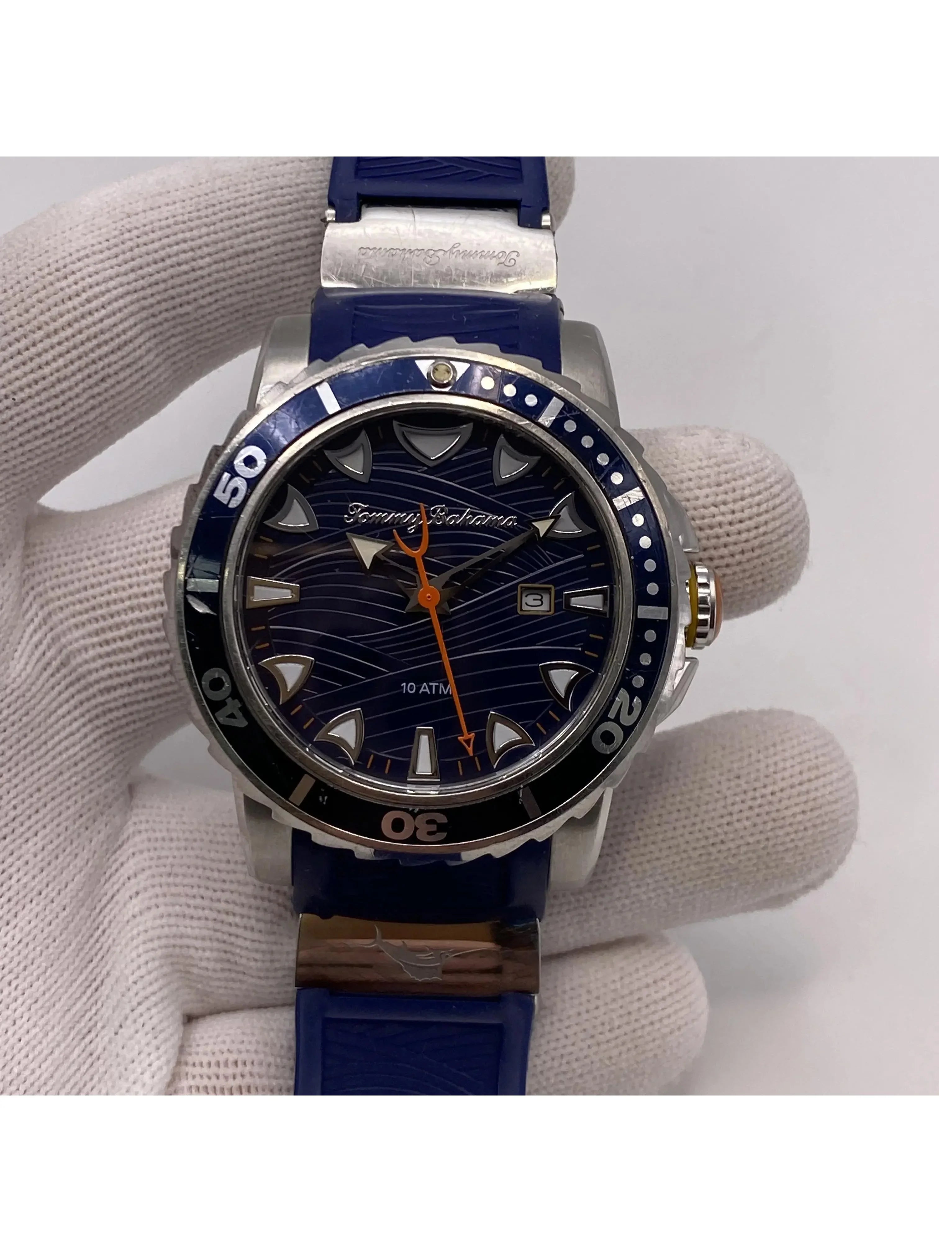 Tommy Bahama Steel TB00101-01 Pre-owned Watch (Good) Quartz Mens